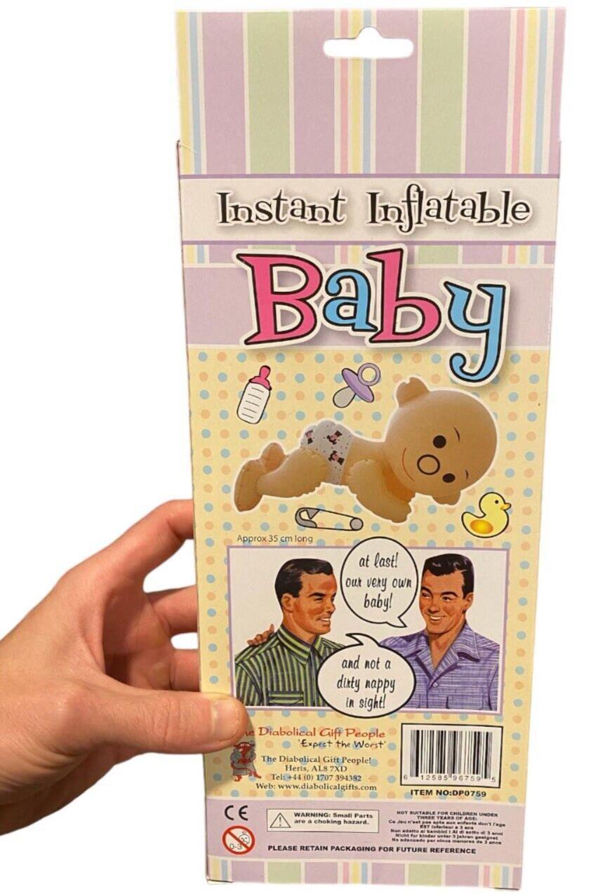 INSTANT INFLATABLE BABY Blow Up Doll - NO DIRTY DIAPERS! Funny Gag Joke Gift