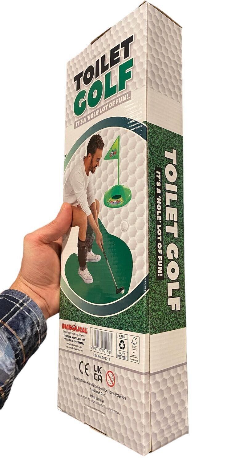 TOILET GOLF - Golfer Bathroom Potty Putter Game Gift Set - Just sit and play!