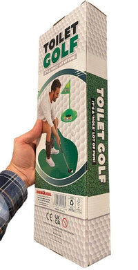 TOILET GOLF - Juego de regalo para golfista, baño, orinal, putter, ¡simplemente siéntate y juega!