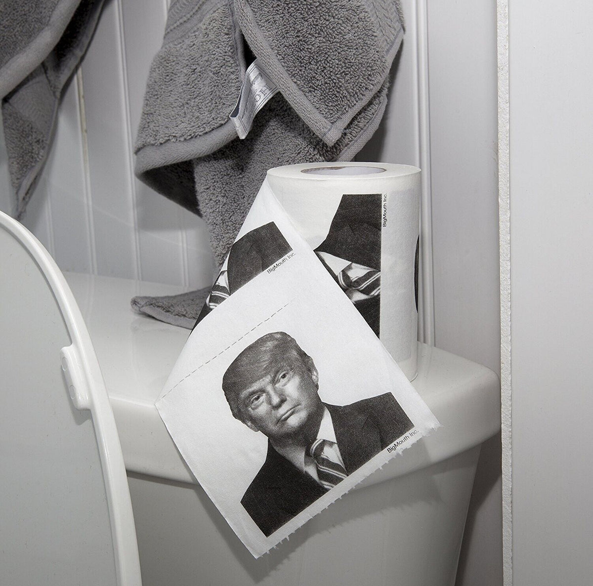 Rouleau de papier toilette du président Donald Trump – Salle de bain drôle GaG Prank Party Joke