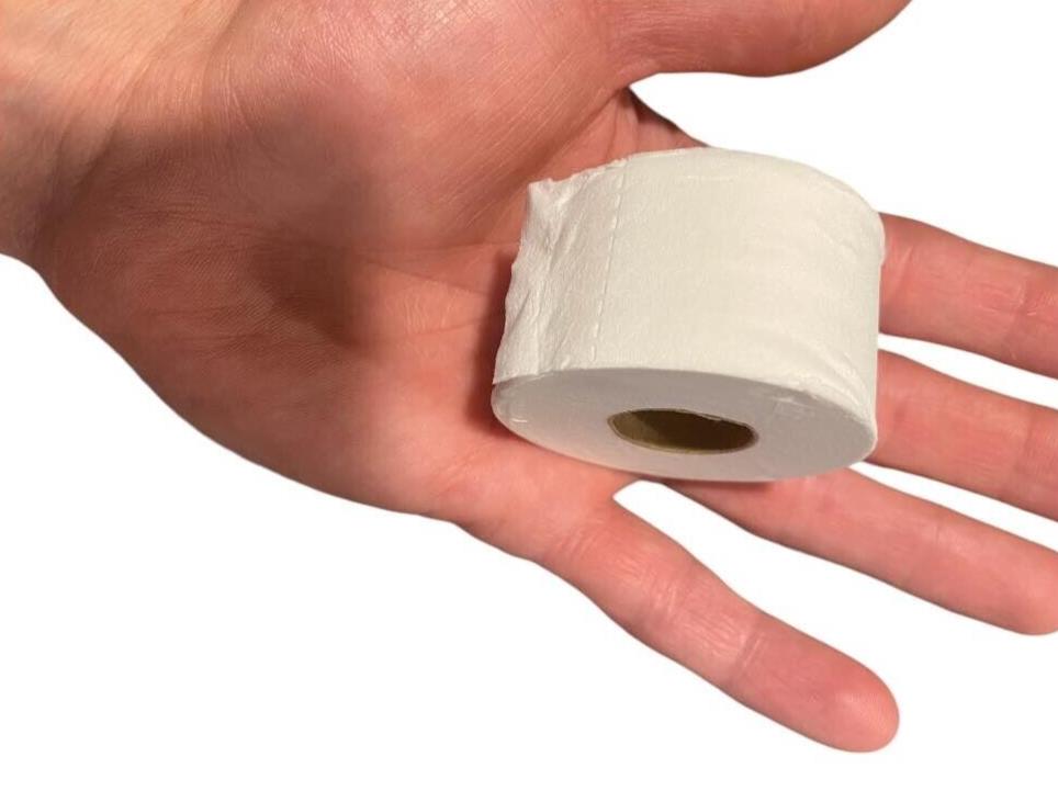 MINI TINY Rollo de papel higiénico - Divertida novedad GaG Baño Fiesta Malvada Broma