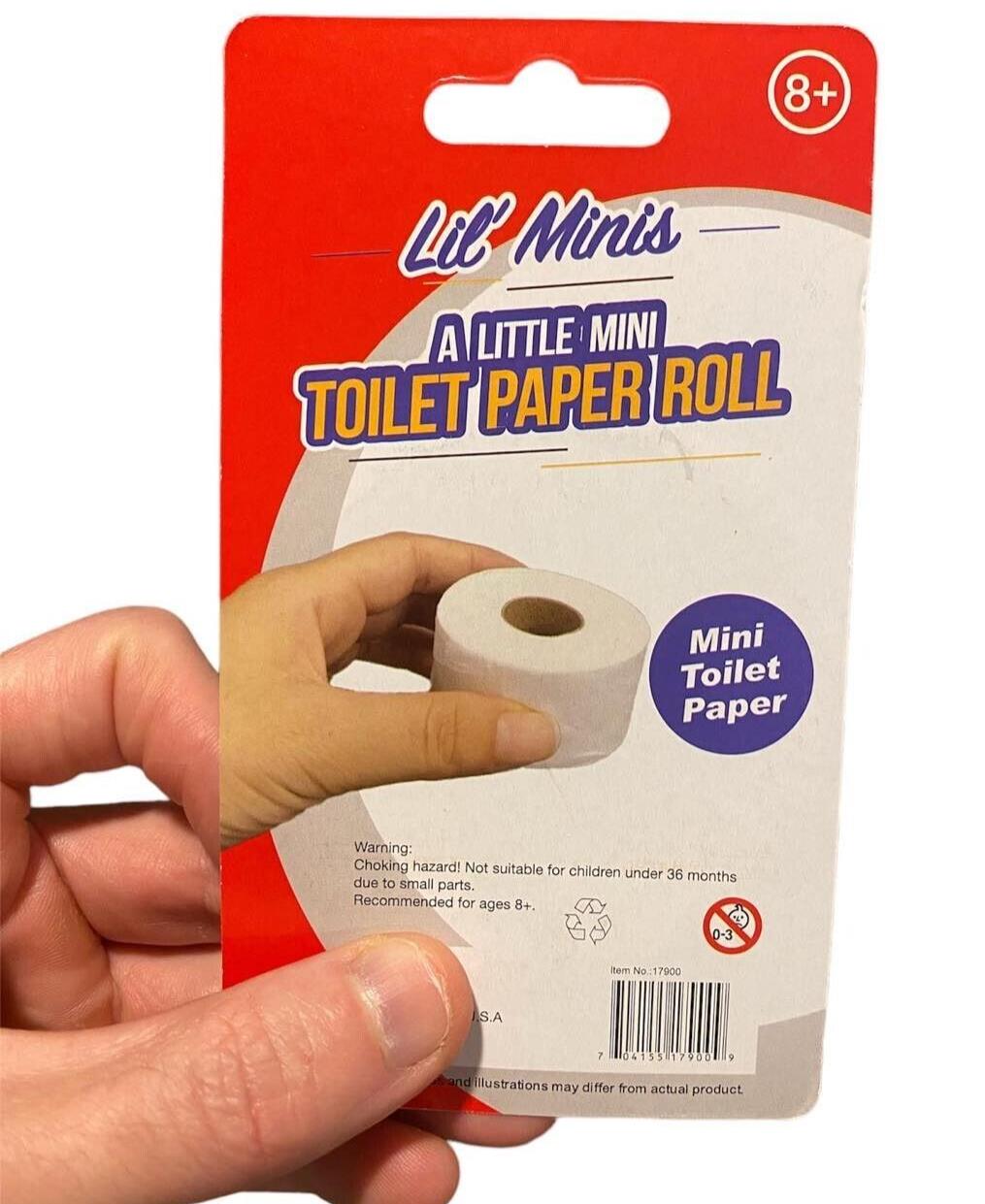 MINI TINY Rollo de papel higiénico - Divertida novedad GaG Baño Fiesta Malvada Broma