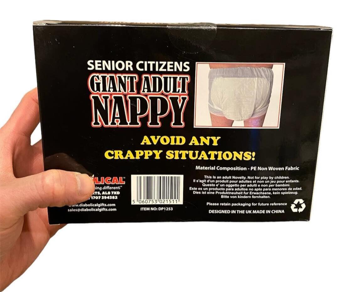 Giant Oversized Adult Diaper - Over the Hill - Senior Citizen Birthday Gag Gift