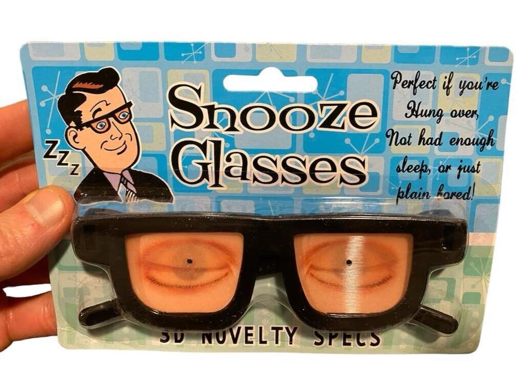 Lunettes Snooze - Gag Gift, Funny Glasses - Hologram Costume Eyes Open &amp; Close!