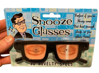 Snooze Glasses -  Gag Gift, Funny Eyewear - Hologram Costume Eyes Open & Close!