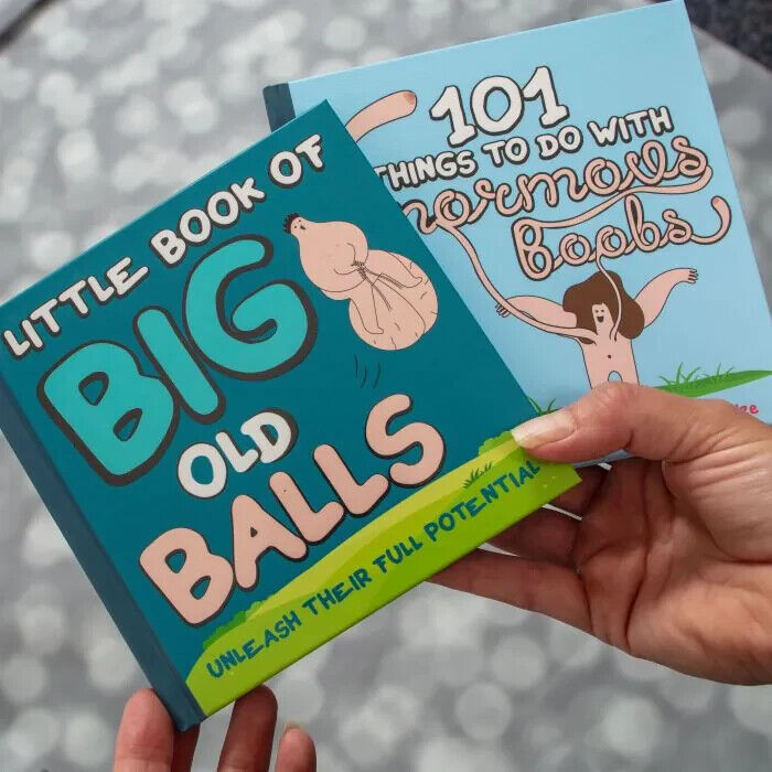 JUEGO DE 2 - Pequeños libros de grandes bolas viejas y tetas gigantes Broma divertida para adultos