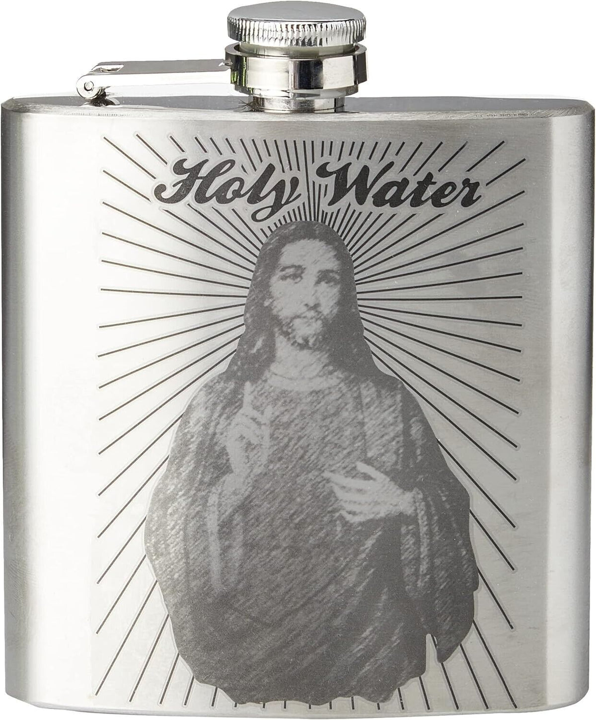 JÉSUS EAU BÉNENTE Flasque en acier inoxydable 6oz - Boire Gag Nouveauté Blague Cadeau