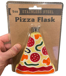 PIZZA SLICE Stainless Steel Hip Flask 5oz - Funny Gag Novelty Joke Drinking Gift