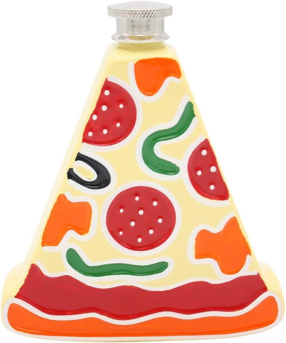 PIZZA SLICE Petaca de acero inoxidable de 5 onzas, divertida mordaza, novedad, regalo para beber