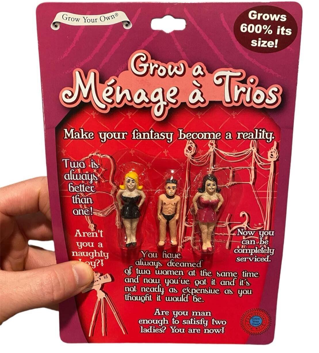 3pk Grow A Menage a Trios - Trio - Funny Fantasy Gag Joke Nouveauté Cadeau