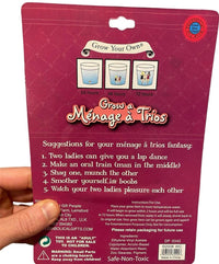 3pk Grow A Menage a Trios -  Threesome - Funny Fantasy Gag Joke Novelty Gift