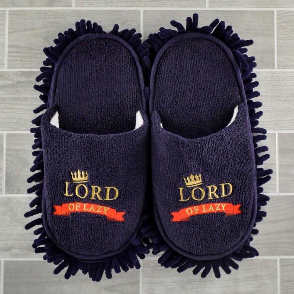 LORD OF LAZY DUSTER SLIPPPERS - A Clean Floor without the Chore!  SIZE LARGE