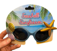 Lunettes de soleil coquillage - Party Mardi Luau Tropical Shades - Lunettes de plage étincelantes 