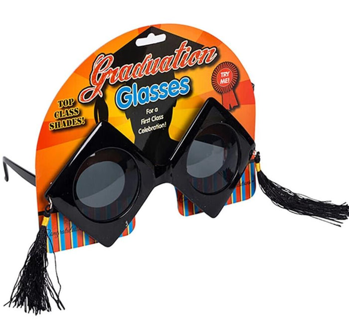 Graduation Sunglasses - Top Class Shades - Black Cap Scool Glasses with Tassels