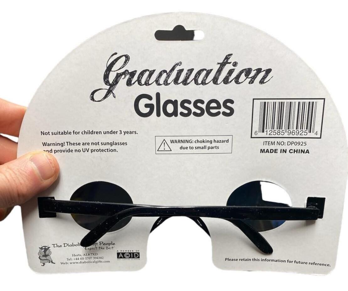 Graduation Sunglasses - Top Class Shades - Black Cap Scool Glasses with Tassels