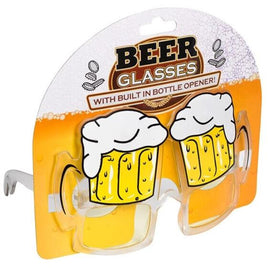 Beer Mug Bottle Opener Glasses - Party Shades Mardi Luau Drinking Sunglasses