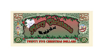 10 TOTAL - Santa Claus Merry Christmas $25 Dollar Novelty Play Money Gift Bills