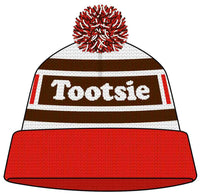 TOOTSIE Roll Candy Pom Pom Beanie Hat - Retro Trendy Skater Winter Soft Cap