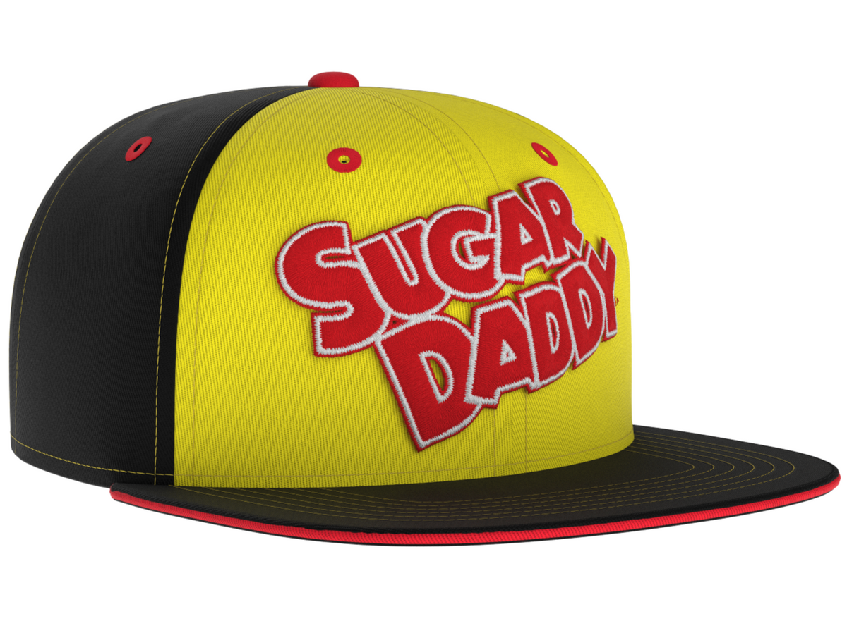 SUGAR DADDY Snapback Hat - Retro Trucker Candy Embroidered Skater Ball Cap