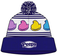 PEEPS Marshmallow Candy Pom Pom Beanie Hat - Retro Trendy Skater Winter Soft Cap