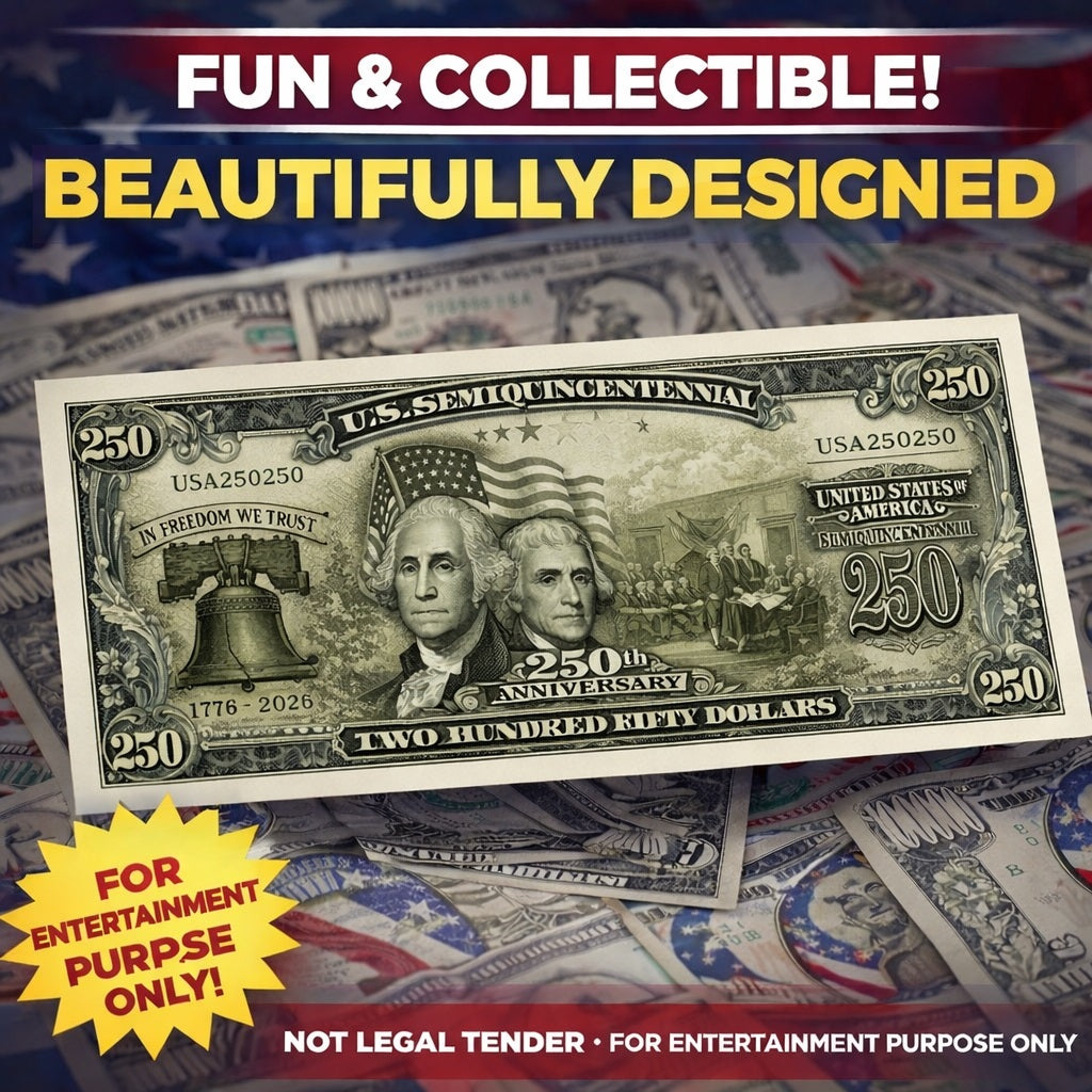 100 U.S. Semiquincentennial 250th Anniversary Commemorative Money Bill Banknotes