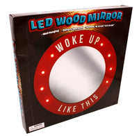 LED Mirror  "Woke Up Like This"  Funny Light-Up Sign Gag Home Gift