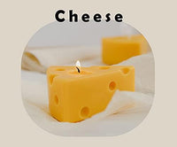 Cheese Shaped Scented Decorative Candle - Cute Fun Home Kitchen Food Decor Gift