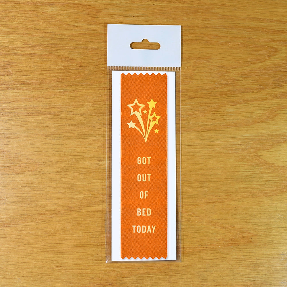 🏆“Got Out of Bed Today” 😂 Funny Lazy Award Trophy Ribbon 🎁 Gag Prize Gift
