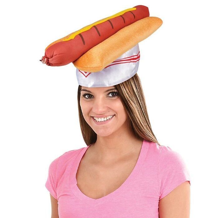 HOT DOG HAT - The Hotdog Weiner Cap Food-Prop-Halloween Funny Party Costume