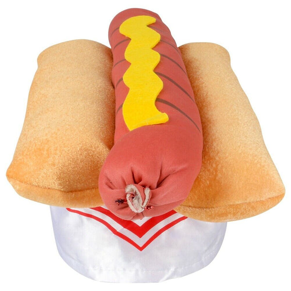 HOT DOG HAT - The Hotdog Weiner Cap Food-Prop-Halloween Funny Party Costume