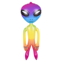 JUEGO DE 3 - Inflables inflables alienígenas surtidos de 36" - Rainbow-Green-Tie Dye