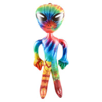 SET OF 3 - Assorted 36" Alien Inflatable Blow Up Inflate - Rainbow-Green-Tie Dye