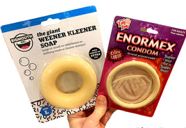 Condón gigante y jabón limpiador Willy Weener - Juego de broma de broma para adultos GaG
