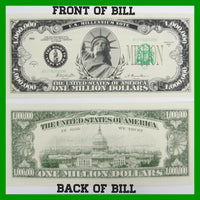 1000 billetes clásicos de un millón de dólares: billetes falsos novedosos de utilería para dinero de broma