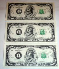 1000 Classic Million Dollar Bills - Novelty Fake Play Joke Money Prop Bills