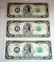Billets classiques d'un million de dollars de 1000 - Faux billets fantaisie pour blague et argent