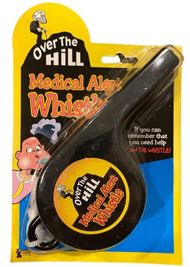 Silbato gigante de alerta médica Over the Hill: divertido regalo de broma de cumpleaños