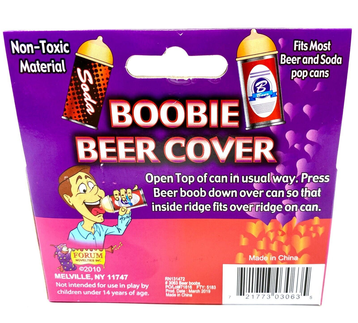 Boobie Beer Soda Drink Cover - Funny GaG Prank Novelty Joke Gift