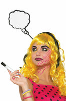 Panneau de bandeau effaçable à sec avec bulle de pensée de dessin animé, accessoire de fête costumée