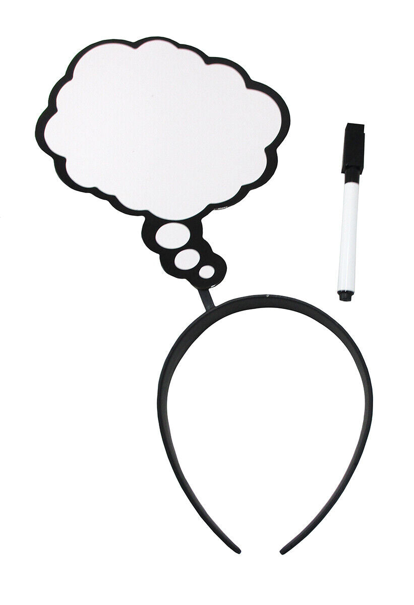 The Cartoon Thought Bubble Dry-Erase Board Headband Sign - Costume Party Prop