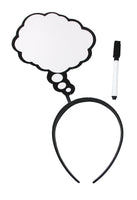 Panneau de bandeau effaçable à sec avec bulle de pensée de dessin animé, accessoire de fête costumée