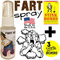 1 Liquid Fart Spray Scent Bottle Mister + 3 Stink Bomb Ass Smelly Crap ~ COMBO