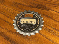High End Gentlemens League Stainless Steel Bottle Opener and Coaster Beer Combo