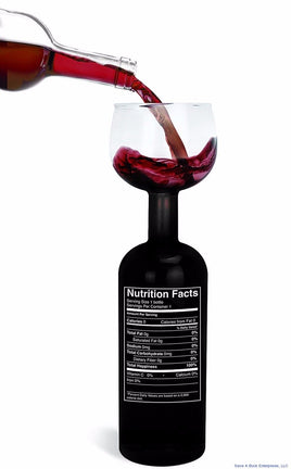 ÉTIQUETTE NUTRITIONNELLE - Porte-gobelet en verre pour bouteille de vin ultime original - BigMouth Inc