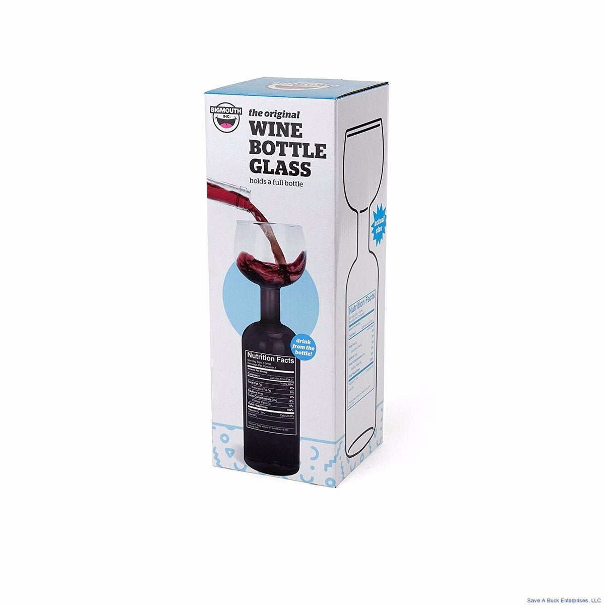 NUTRITION LABEL - Original Ultimate Wine Bottle Glass Cup Holder - BigMouth Inc