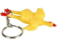 144 TOTAL 3" Rubber Stretch Rubber Chicken Key Chain - Gag Gift Joke (12 dozen)