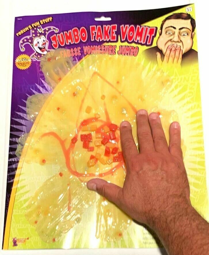 12" JUMBO FAKE VOMIT Puke Joke Prank Gag Dog Human Giant Barf Rubber Funny Gift