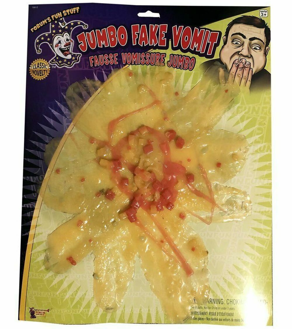 12" JUMBO FAKE VOMIT Puke Joke Prank Gag Dog Human Giant Barf Rubber Funny Gift