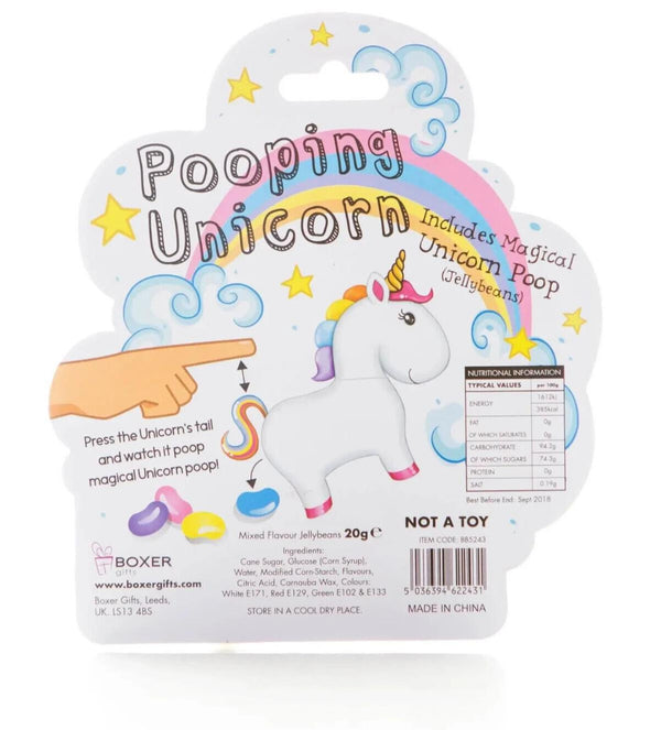 Pooping Unicorn - Dispenses Tasty Poop Candy Jelly Beans - Child Novelty Toy