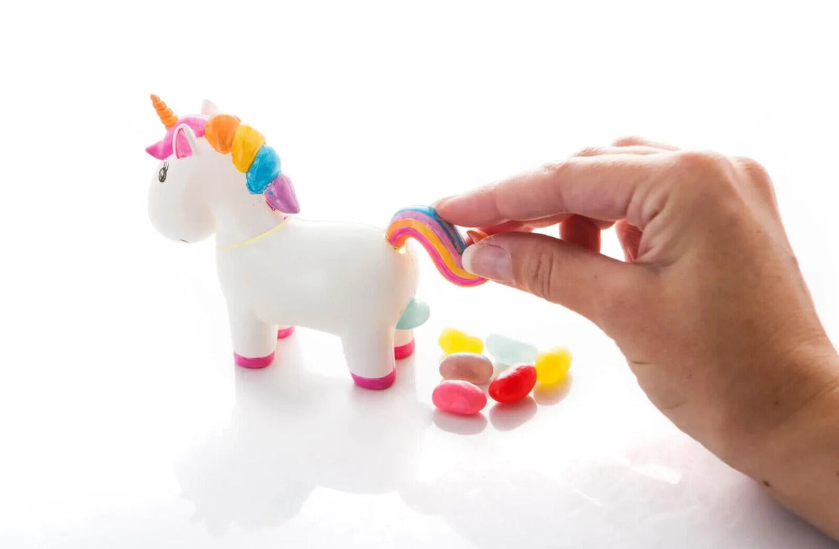 Licorne qui fait caca - distribue de savoureux bonbons à la gelée - Jouet fantaisie pour enfant